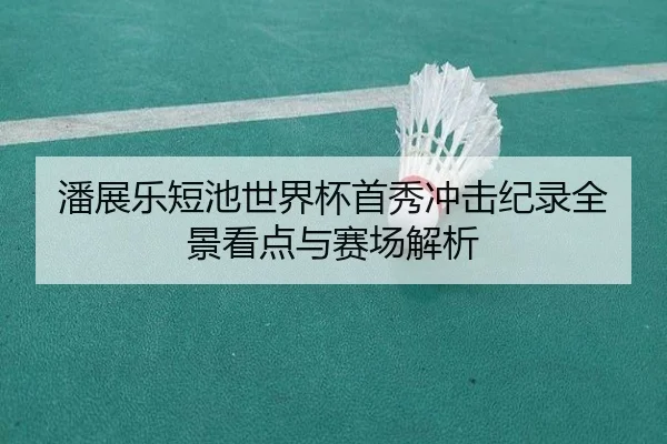 潘展乐短池世界杯首秀冲击纪录全景看点与赛场解析 | milan